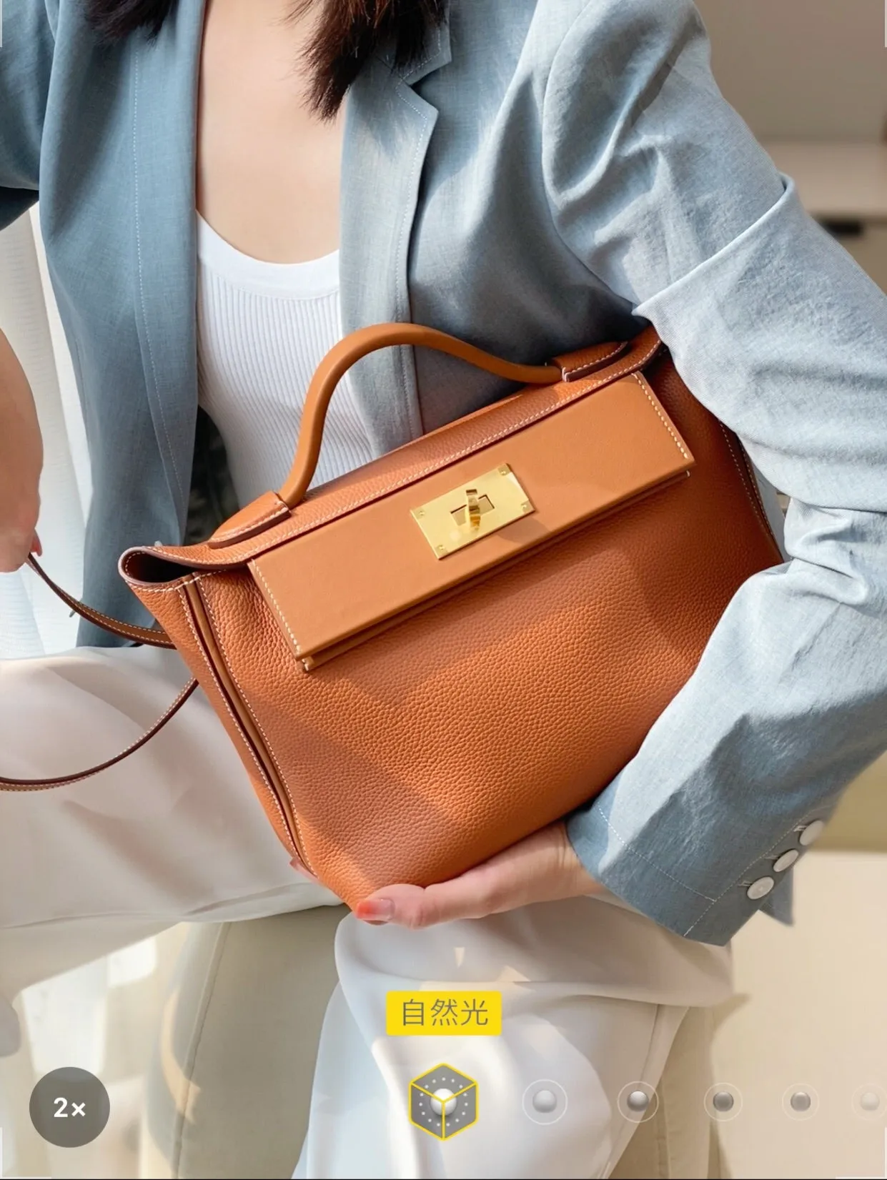 2024 29cm KELLY handmade handbag shoulder bag QWE1128 brown