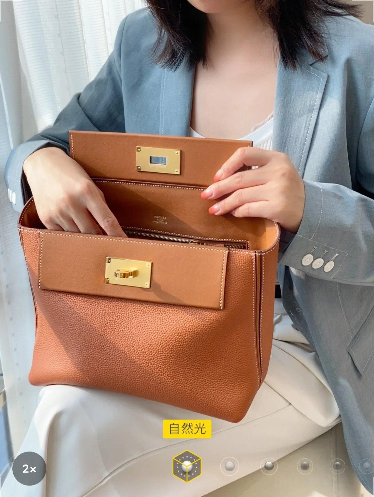 2024 29cm KELLY handmade handbag shoulder bag QWE1128 brown