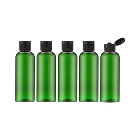 5 Pcs 100ml Travel Bottles with Flip Cap, Travel Size Green Empty Dispenser Container