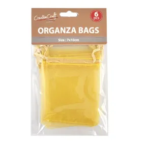 6pk Organza Bags - Golden Yellow