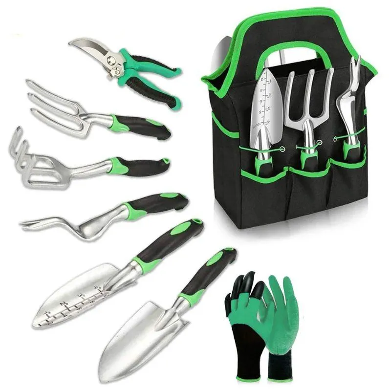 8 PCS Heavy Duty Gardening Tool Set Shovel Hand Rake Fork Transplanting Digging Tools
