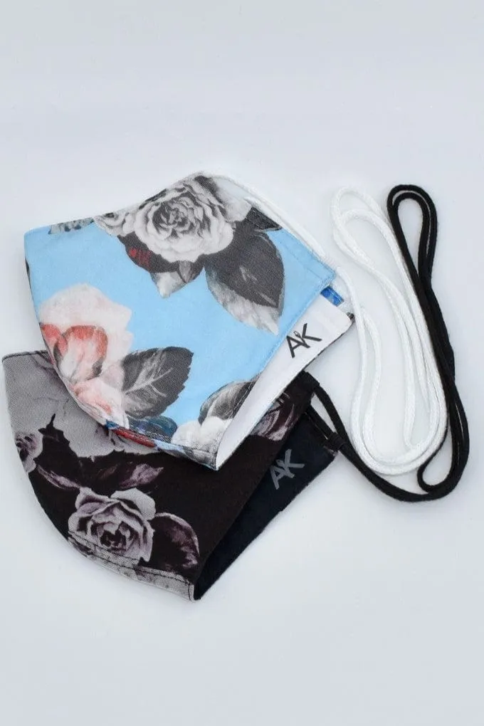 AK Dancewear A92RG Adult Face Mask in Rose Garden Mesh
