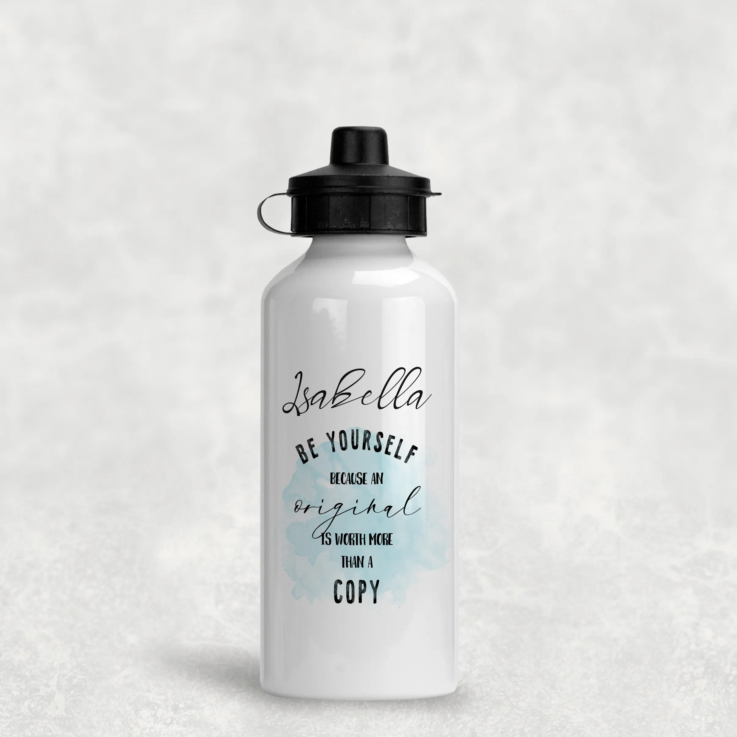 Be Yourself Worth More Than A Copy Personalised Aluminium Water Bottle 400/600ml