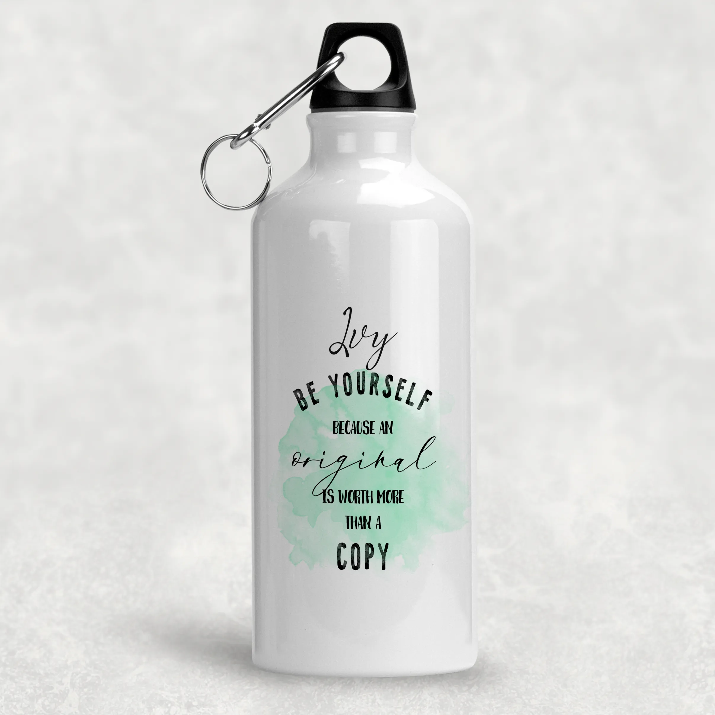 Be Yourself Worth More Than A Copy Personalised Aluminium Water Bottle 400/600ml