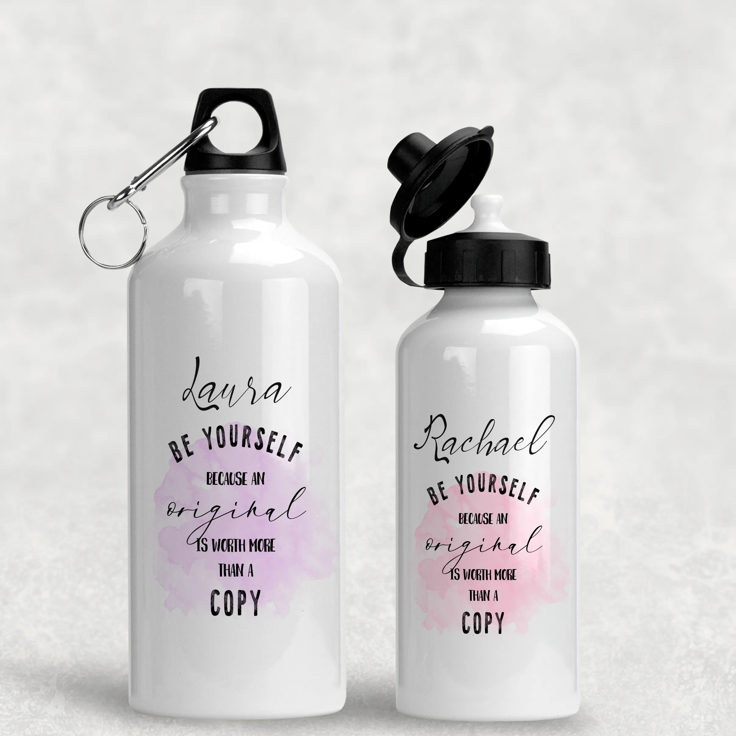 Be Yourself Worth More Than A Copy Personalised Aluminium Water Bottle 400/600ml