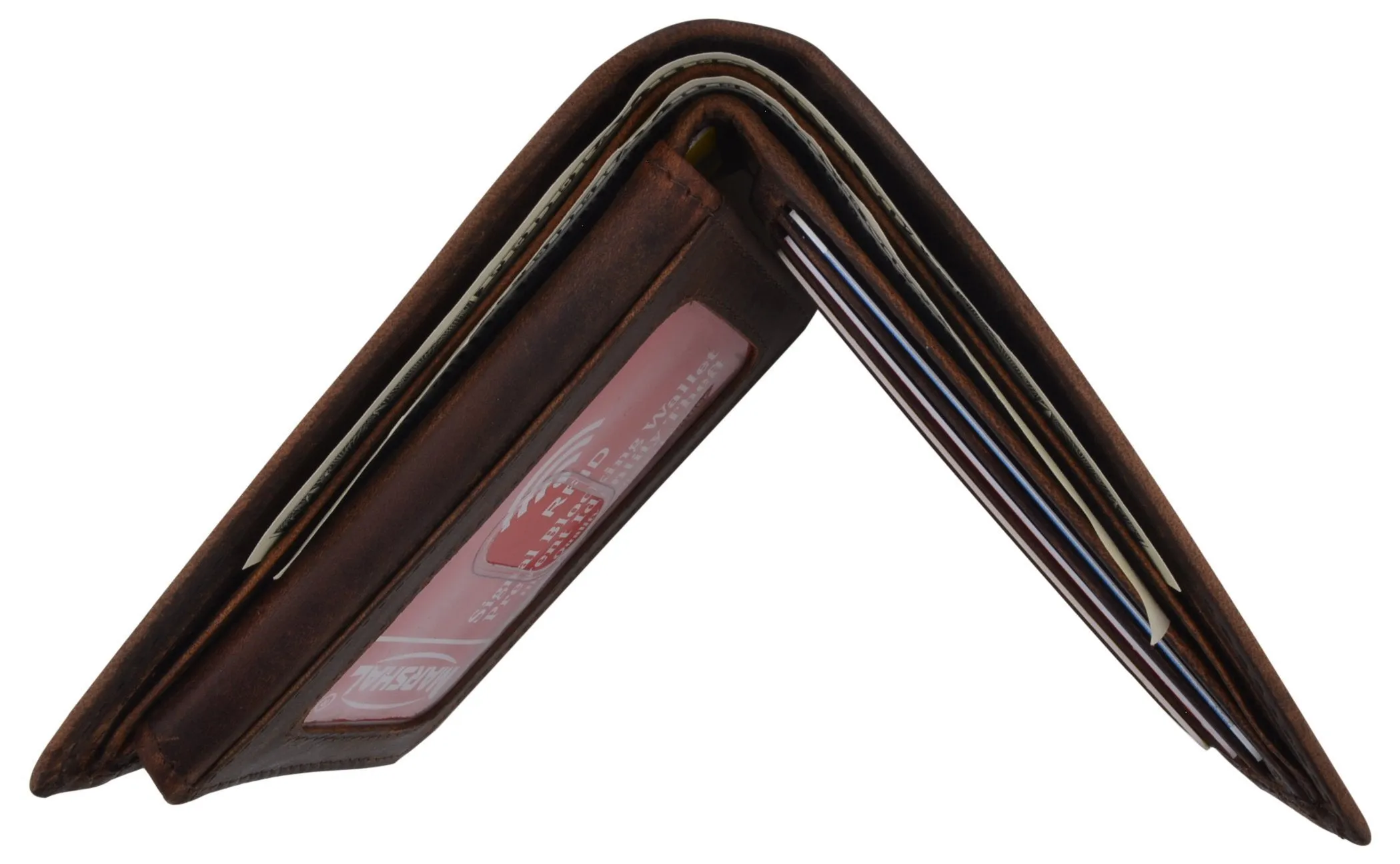 Bifold Mens RFID Cowhide Leather Myrtle Beach Flap Card/ID Wallet