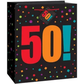 Birthday Cheer - 50th Large Glossy Gift Bag