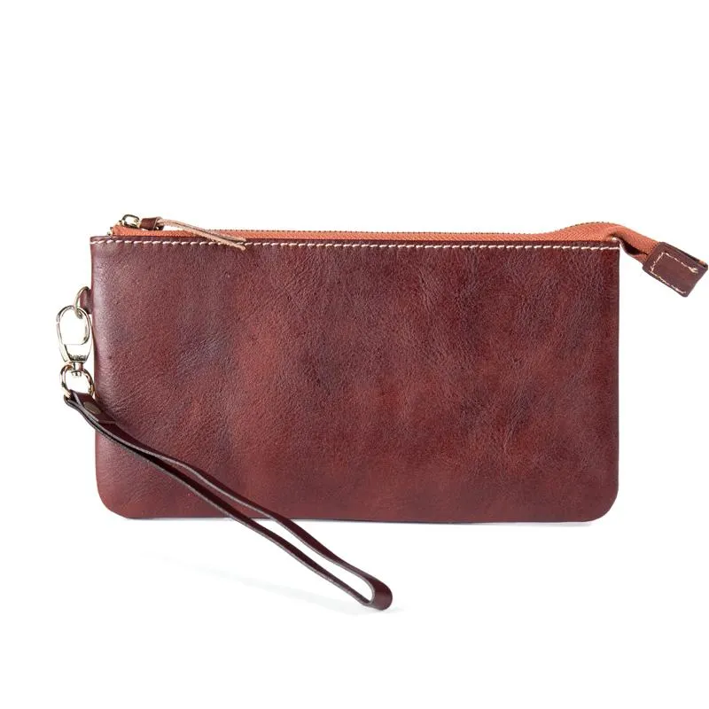 Black Cool Mens long Wallet Wristlet Bag Clutch Bag Red Brown Long Wallets for Men
