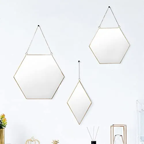 CALANDIS Nordic Wrought Iron Gold dessing Mirror Wall Hanging Bathroom Wall Mirror L