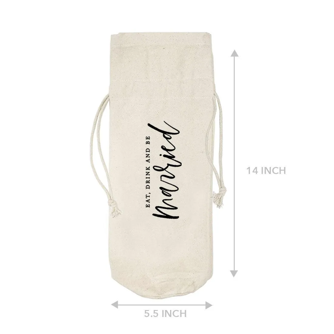 Canvas Wine Bag, Wine Bottle Cover, Wedding Canvas Wine Bag