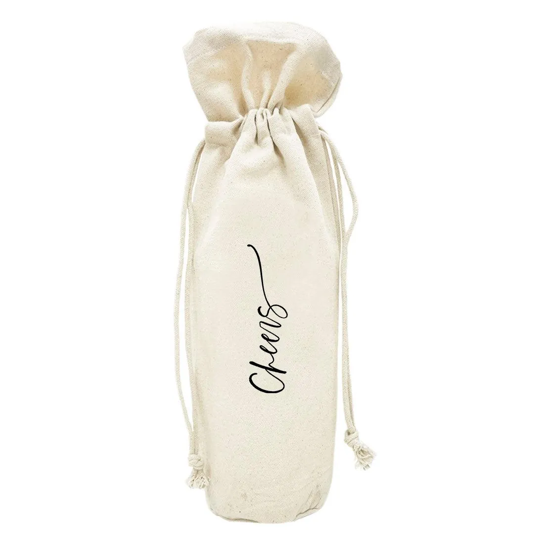 Canvas Wine Bag, Wine Bottle Cover, Wedding Canvas Wine Bag