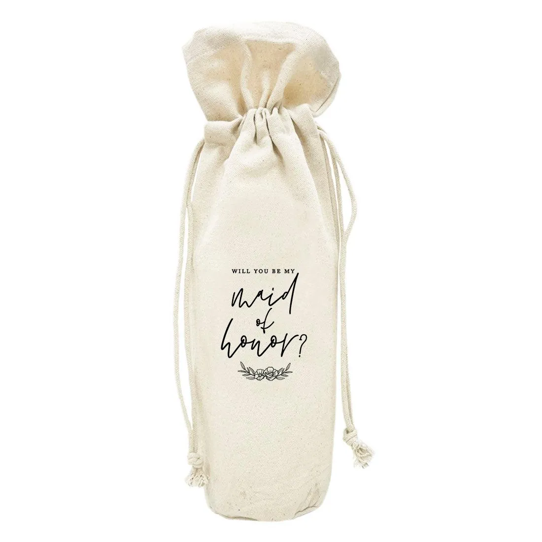 Canvas Wine Bag, Wine Bottle Cover, Wedding Canvas Wine Bag