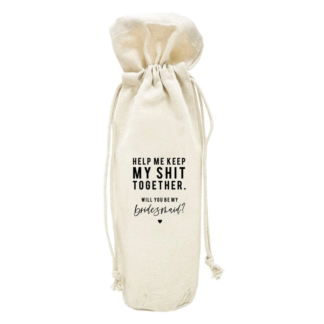 Canvas Wine Bag, Wine Bottle Cover, Wedding Canvas Wine Bag