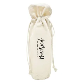 Canvas Wine Bag, Wine Bottle Cover, Wedding Canvas Wine Bag