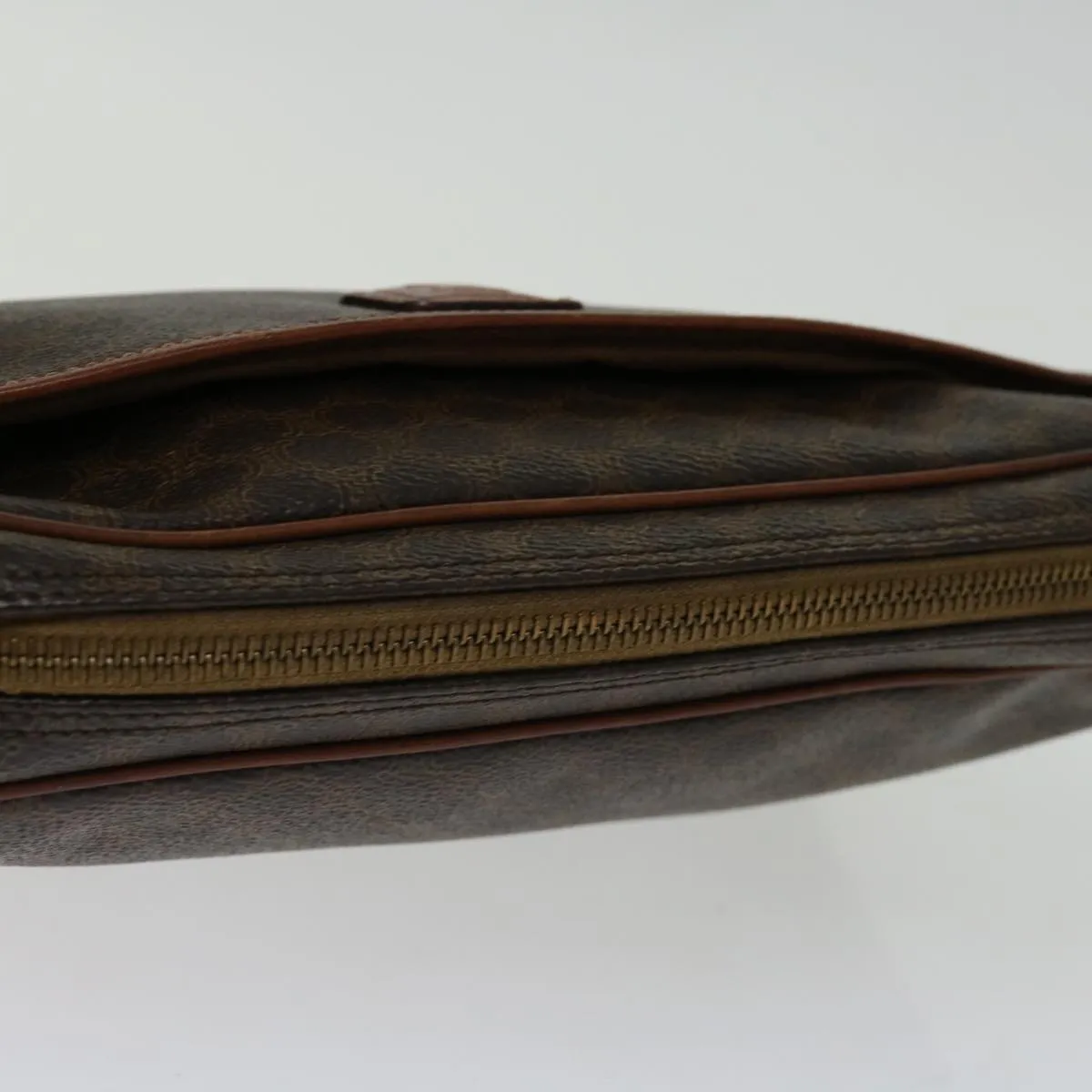 CELINE Macadam Canvas Clutch Bag PVC Brown Auth 69515