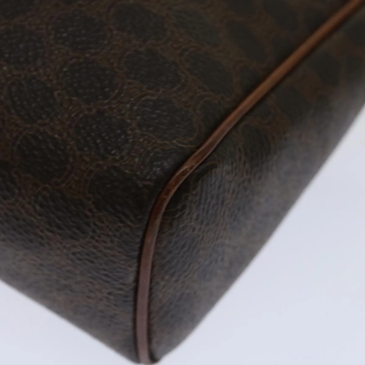 CELINE Macadam Canvas Clutch Bag PVC Brown Auth 69515