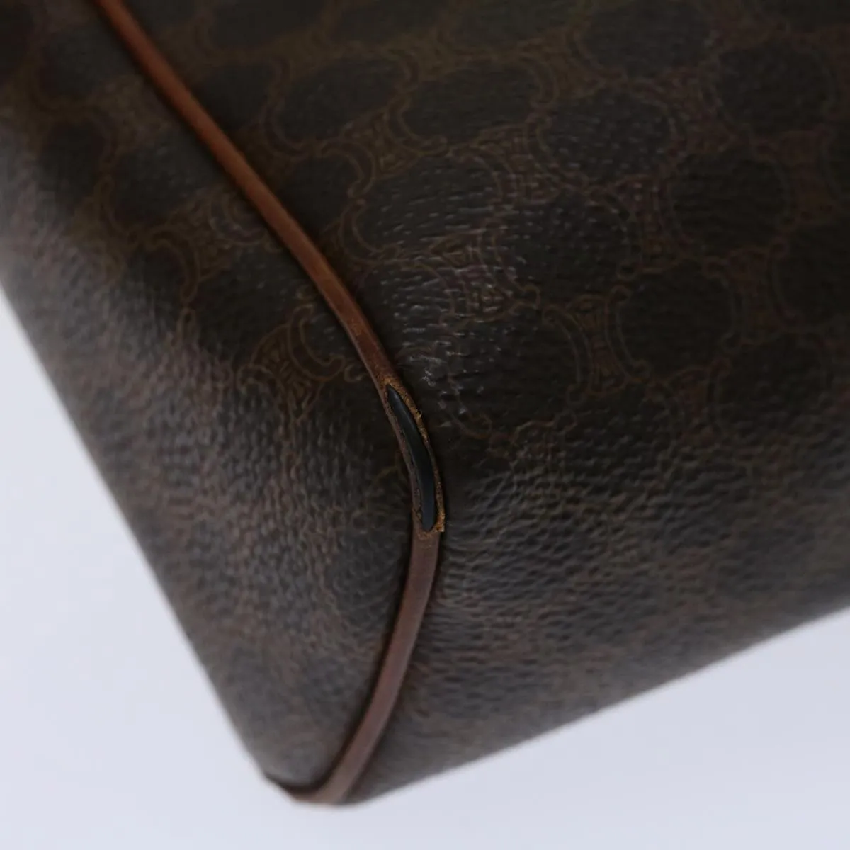 CELINE Macadam Canvas Clutch Bag PVC Brown Auth 69515