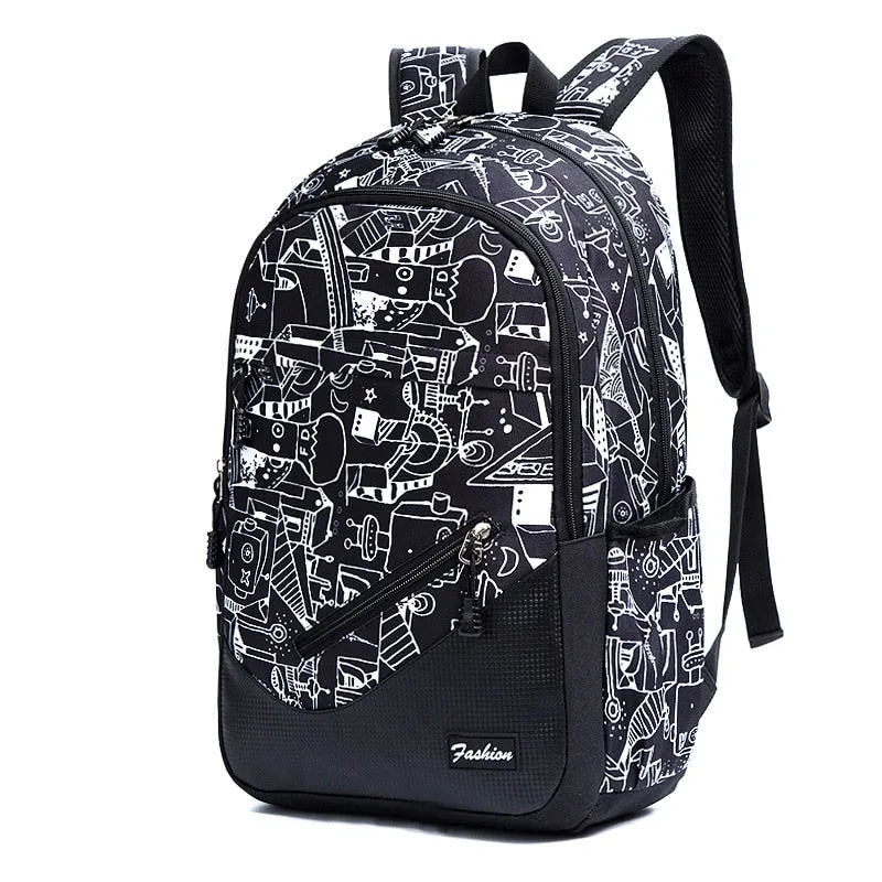Children Printing School Backpack Large-Capacity Orthopedic Schoolbag For Boys Girls Laptop Backpacks Teenage Nylon School Bags