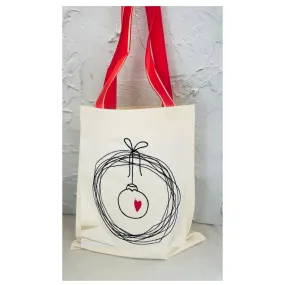 Christmas wreath tote bag
