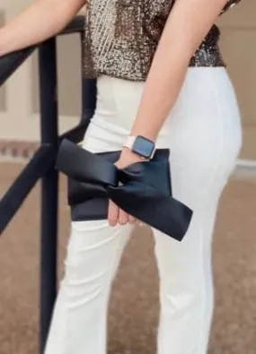CL0132 Bow Accent Clutch/Crossbody Bag