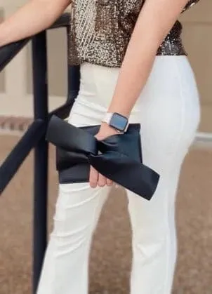 CL0132 Bow Accent Clutch/Crossbody Bag