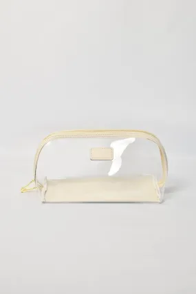 Clear Arc Makeup Bag Ivory- Small