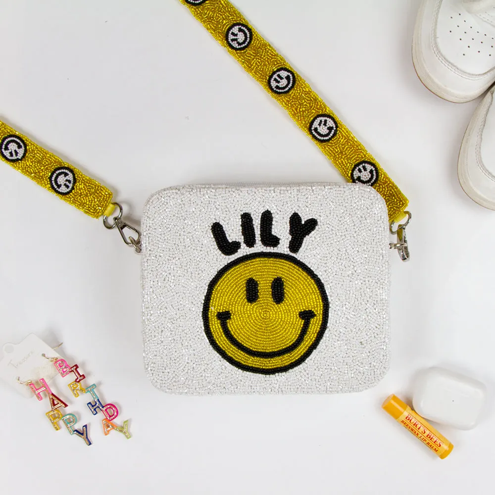 Customized Smiley Beaded Crossbody Bag (GD)