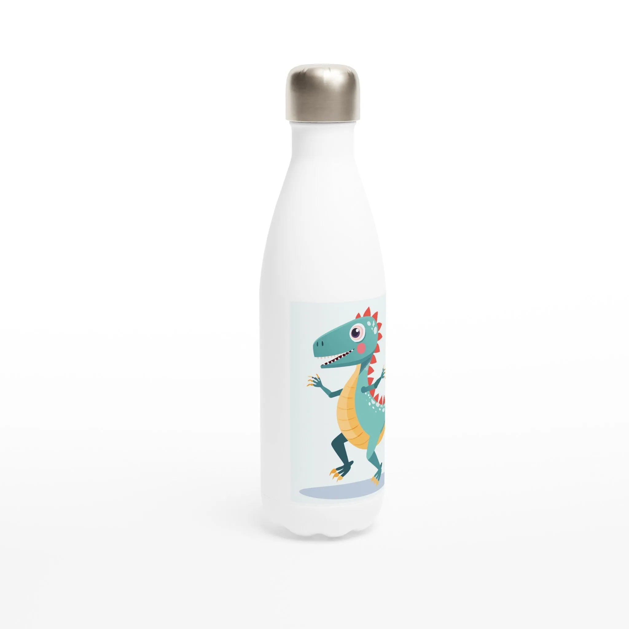 Dancing Tyrannosaurus White 17oz Stainless Steel Water Bottle