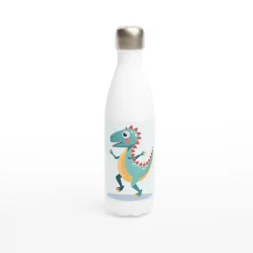 Dancing Tyrannosaurus White 17oz Stainless Steel Water Bottle