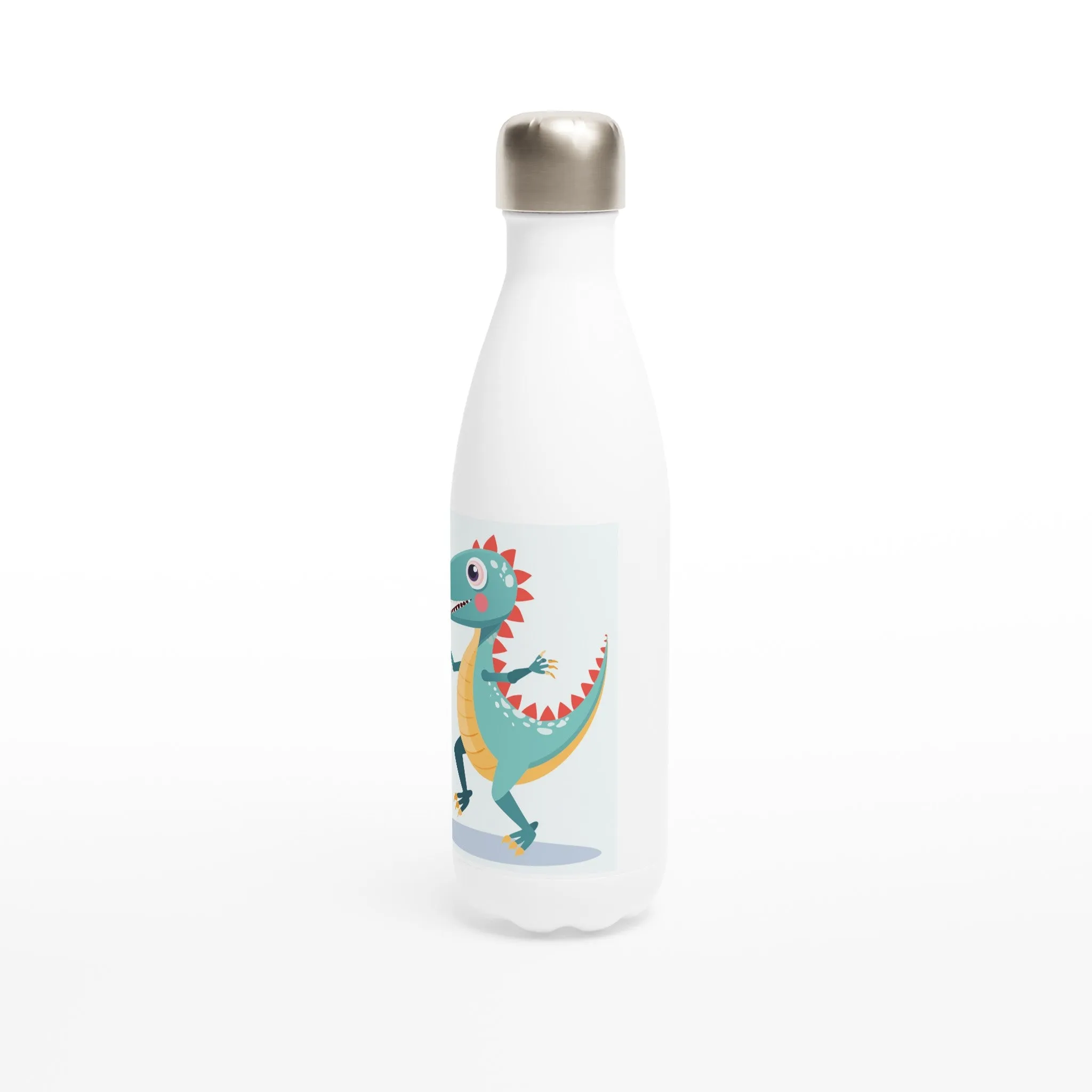 Dancing Tyrannosaurus White 17oz Stainless Steel Water Bottle