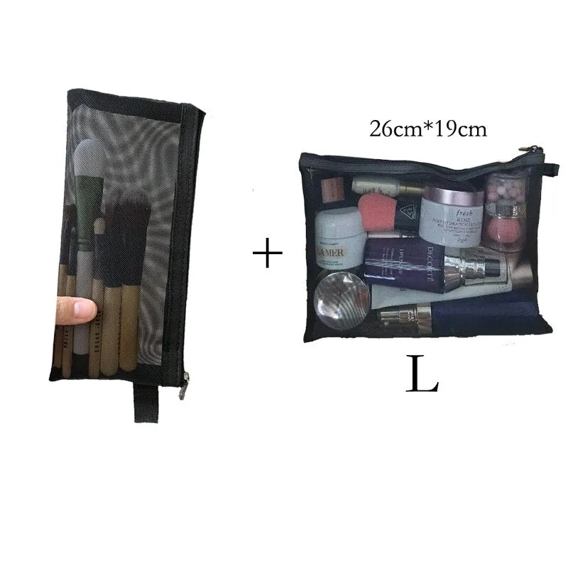 deanwangkt  Mini Mesh Cosmetic Bag Women Portable Lipstick Bag Makeup Bag One Set Makeup Pouch Toiletry Bag Necessarie Feminina Kosmetyczka