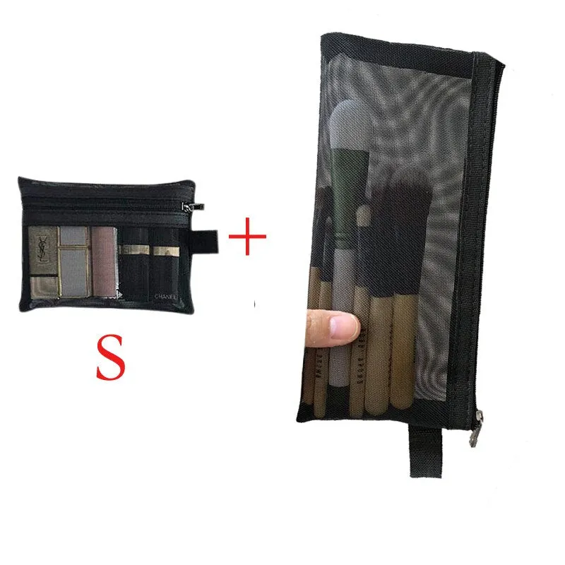deanwangkt  Mini Mesh Cosmetic Bag Women Portable Lipstick Bag Makeup Bag One Set Makeup Pouch Toiletry Bag Necessarie Feminina Kosmetyczka