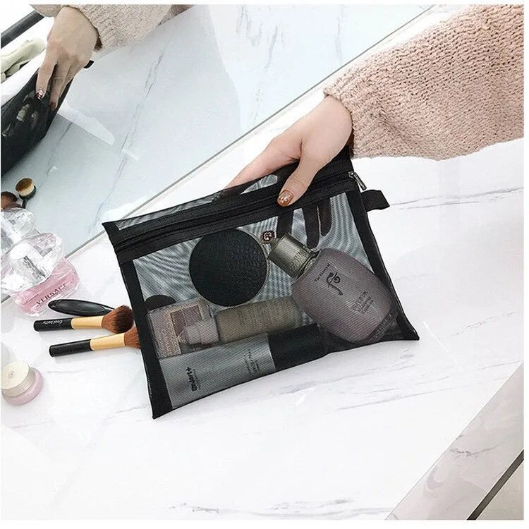 deanwangkt  Mini Mesh Cosmetic Bag Women Portable Lipstick Bag Makeup Bag One Set Makeup Pouch Toiletry Bag Necessarie Feminina Kosmetyczka
