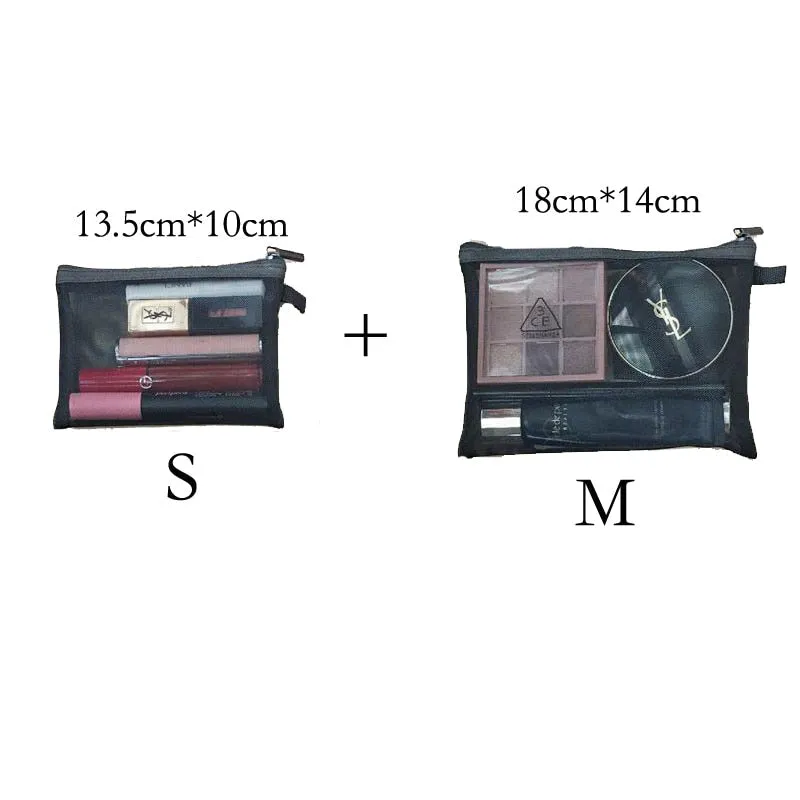 deanwangkt  Mini Mesh Cosmetic Bag Women Portable Lipstick Bag Makeup Bag One Set Makeup Pouch Toiletry Bag Necessarie Feminina Kosmetyczka