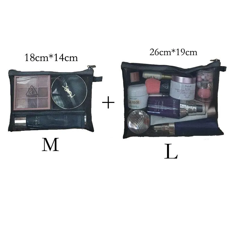 deanwangkt  Mini Mesh Cosmetic Bag Women Portable Lipstick Bag Makeup Bag One Set Makeup Pouch Toiletry Bag Necessarie Feminina Kosmetyczka