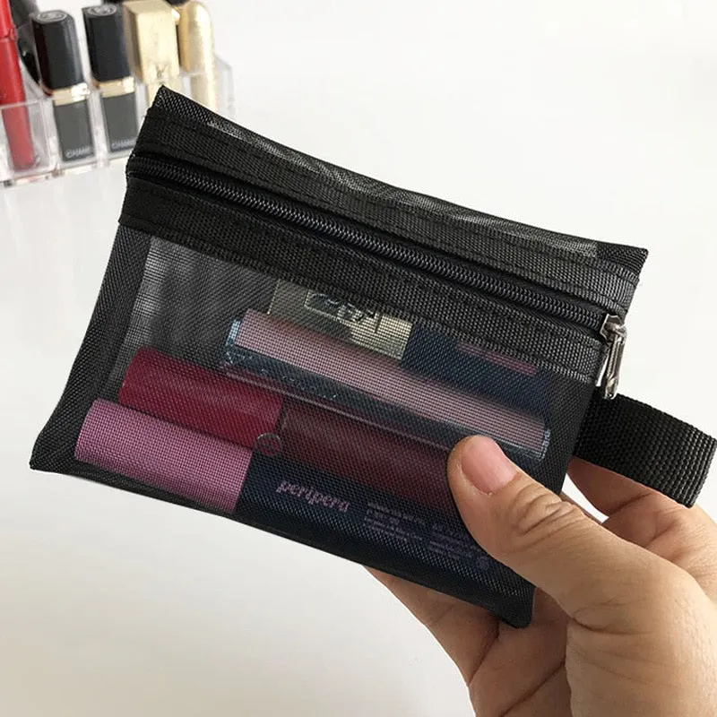 deanwangkt  Mini Mesh Cosmetic Bag Women Portable Lipstick Bag Makeup Bag One Set Makeup Pouch Toiletry Bag Necessarie Feminina Kosmetyczka