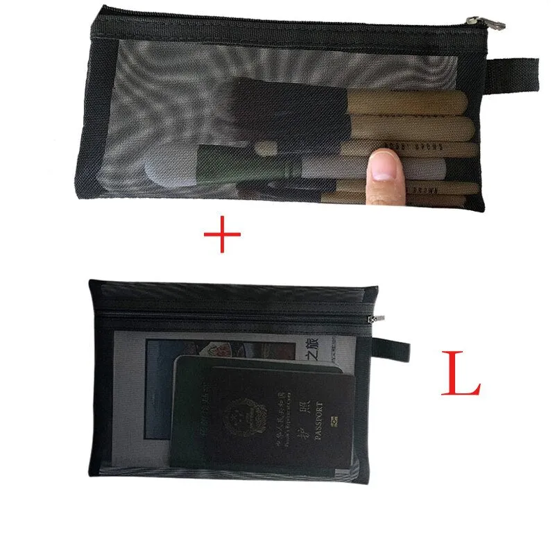deanwangkt  Mini Mesh Cosmetic Bag Women Portable Lipstick Bag Makeup Bag One Set Makeup Pouch Toiletry Bag Necessarie Feminina Kosmetyczka