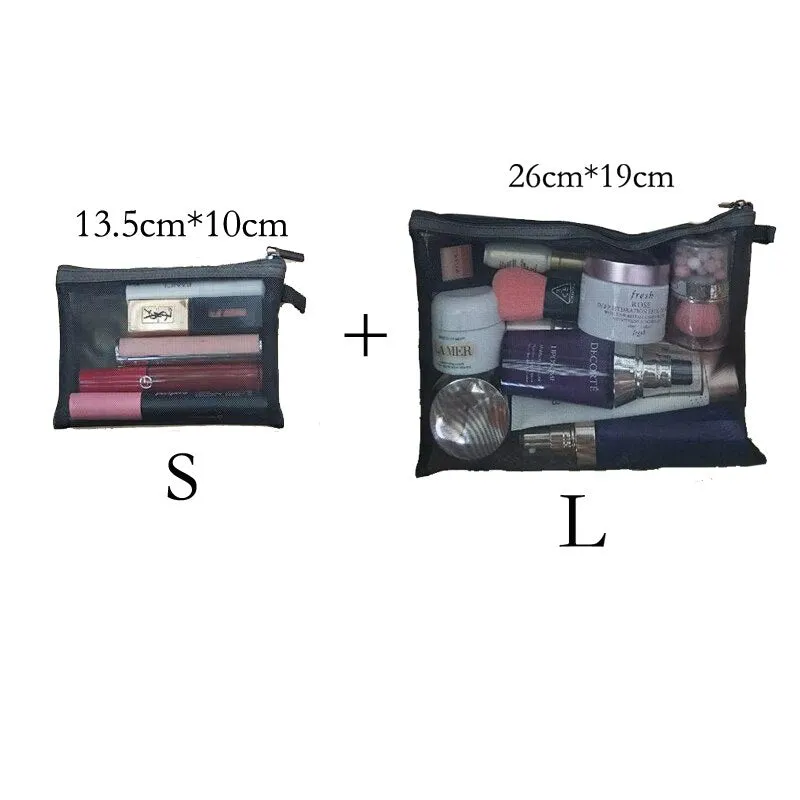 deanwangkt  Mini Mesh Cosmetic Bag Women Portable Lipstick Bag Makeup Bag One Set Makeup Pouch Toiletry Bag Necessarie Feminina Kosmetyczka