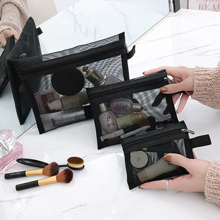 deanwangkt  Mini Mesh Cosmetic Bag Women Portable Lipstick Bag Makeup Bag One Set Makeup Pouch Toiletry Bag Necessarie Feminina Kosmetyczka