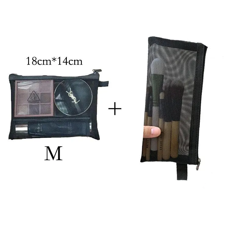 deanwangkt  Mini Mesh Cosmetic Bag Women Portable Lipstick Bag Makeup Bag One Set Makeup Pouch Toiletry Bag Necessarie Feminina Kosmetyczka