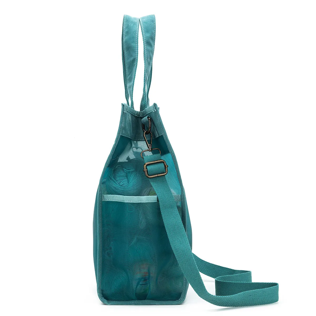 della Q Maker's Tall Mesh Tote - Teal