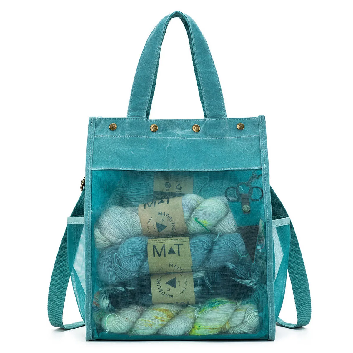 della Q Maker's Tall Mesh Tote - Teal