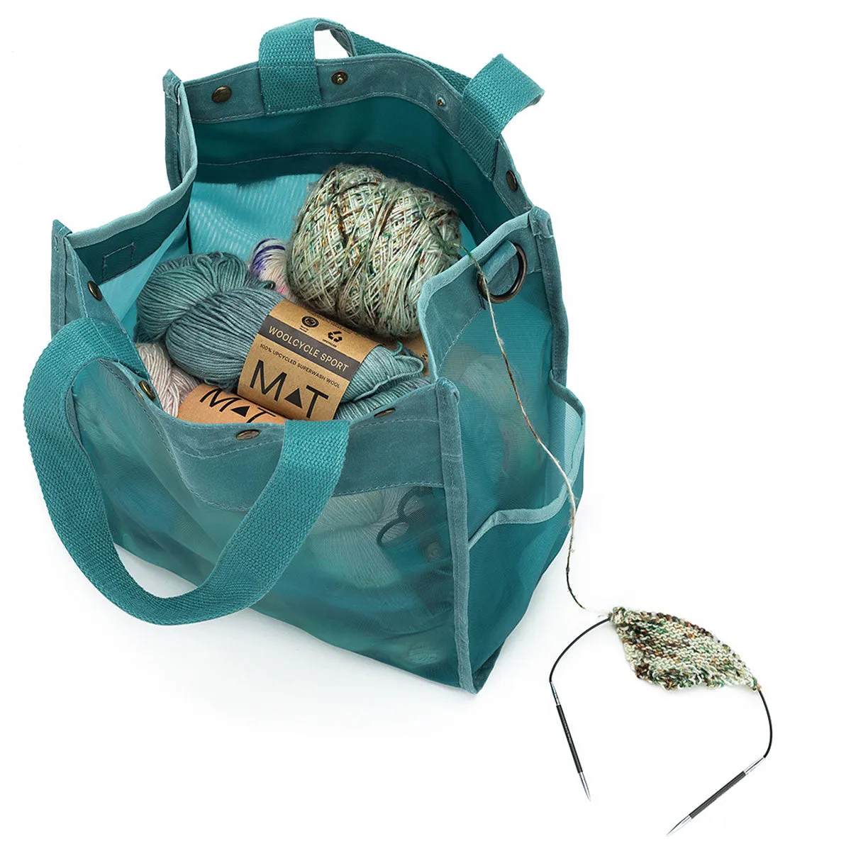della Q Maker's Tall Mesh Tote - Teal