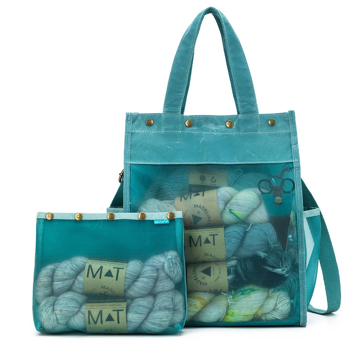 della Q Maker's Tall Mesh Tote - Teal