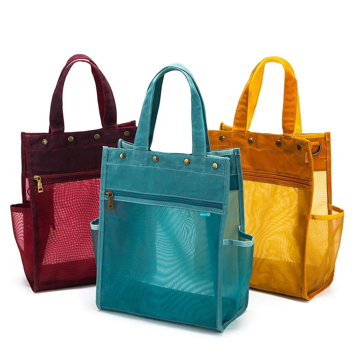 della Q Maker's Tall Mesh Tote - Teal