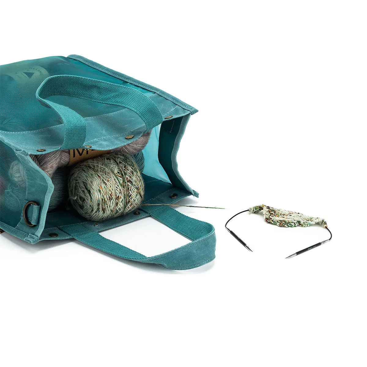della Q Maker's Tall Mesh Tote - Teal