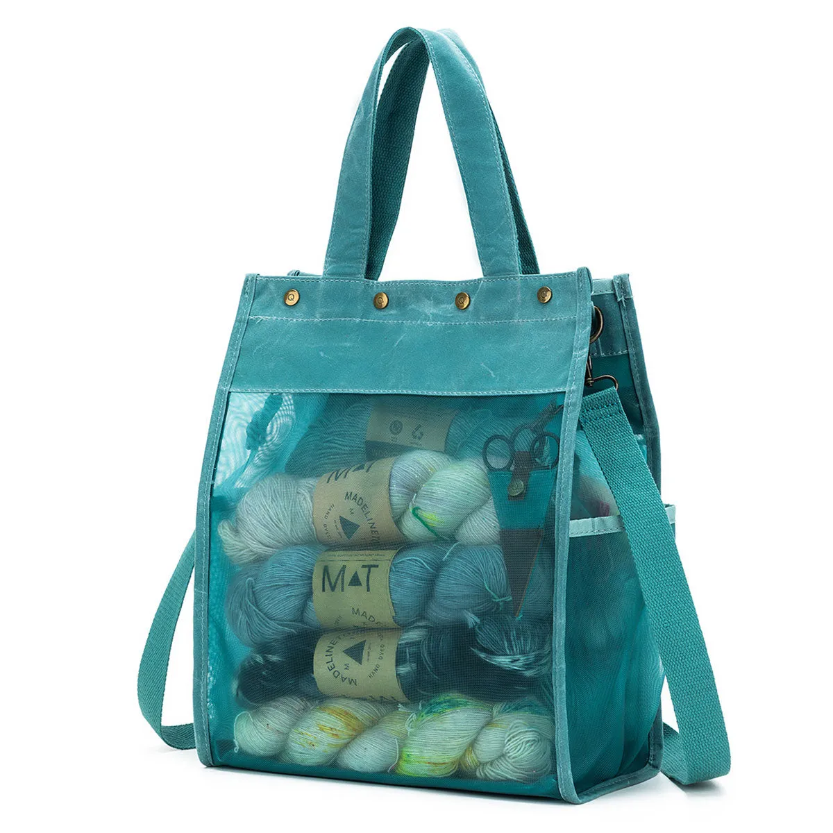 della Q Maker's Tall Mesh Tote - Teal