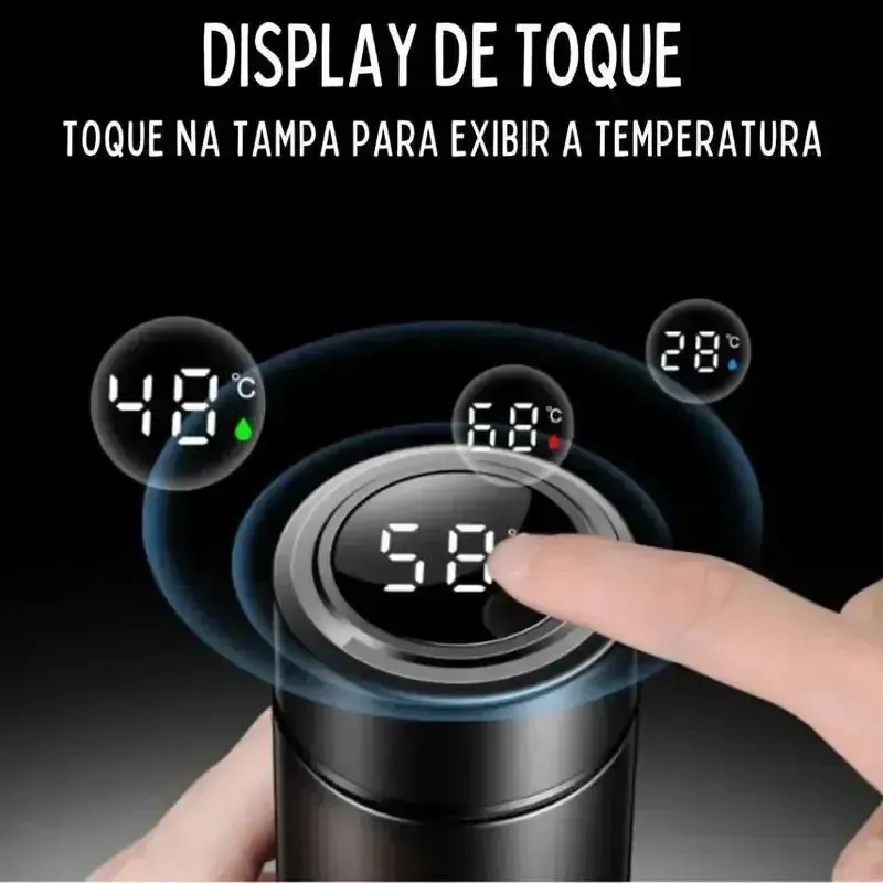 Digital Thermometer Bottle Stainless Steel Thermal Bottle with Digital Thermometer 500Ml Led Bilayer Flask Vacuum Insulated Bottle Portable Thermos Bottle
