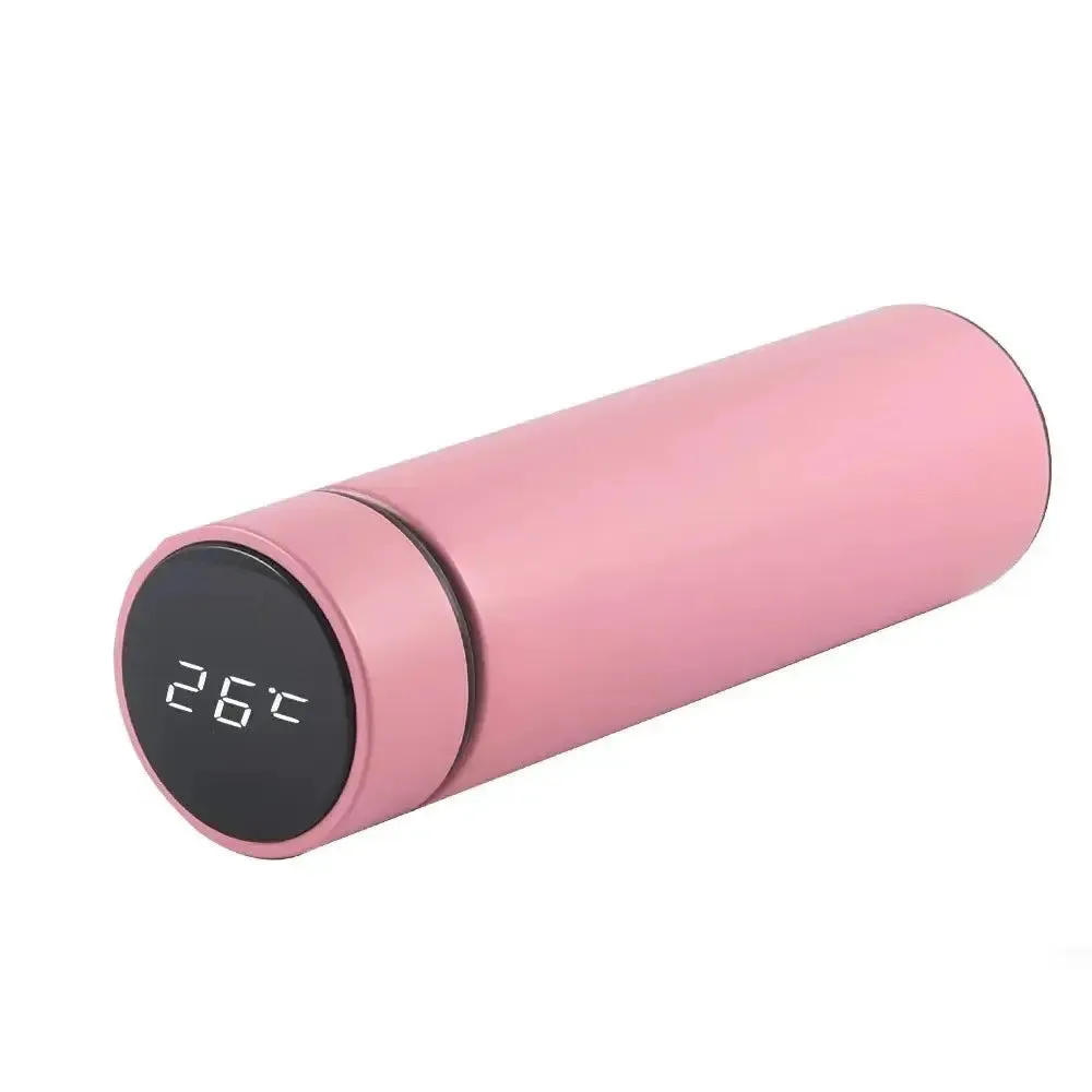 Digital Thermometer Bottle Stainless Steel Thermal Bottle with Digital Thermometer 500Ml Led Bilayer Flask Vacuum Insulated Bottle Portable Thermos Bottle