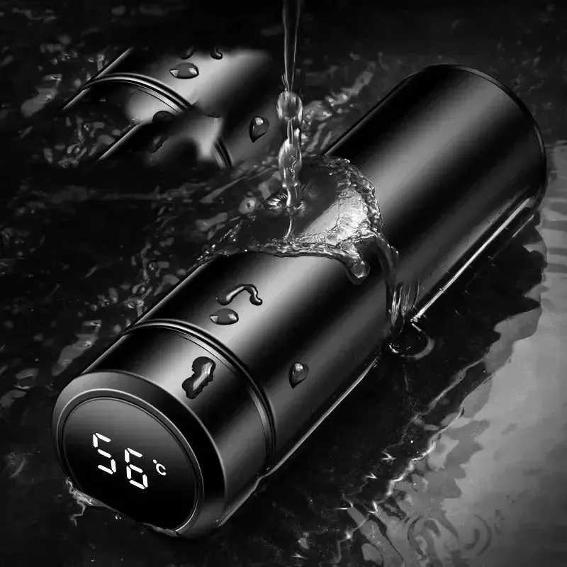 Digital Thermometer Bottle Stainless Steel Thermal Bottle with Digital Thermometer 500Ml Led Bilayer Flask Vacuum Insulated Bottle Portable Thermos Bottle